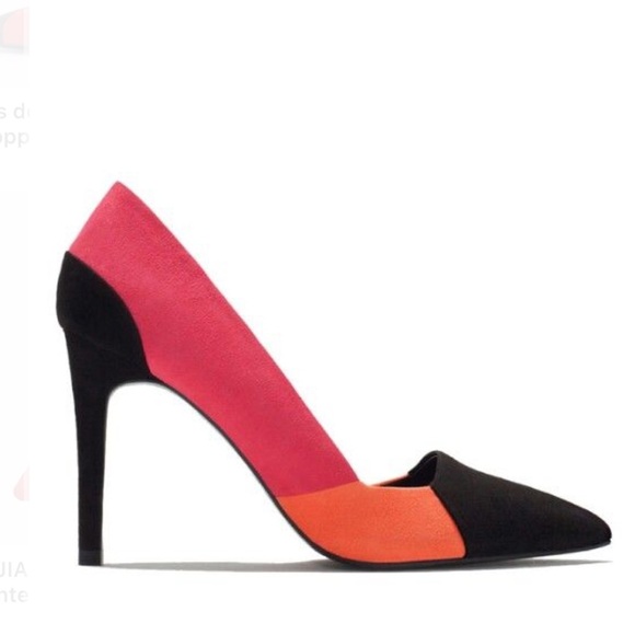 Zara Suede D’Orsay Heels In Three Color Court Multicolor - Picture 7 of 10